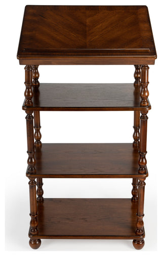 Alden 4-Tier Library Stand, Medium Brown