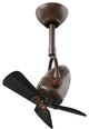 Matthews Fan, Diane Directional Ceiling Fan, Textured Bronze, Matte Black Blades