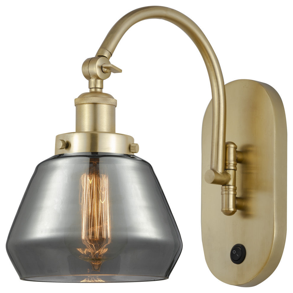 Innovations 918-1W-SG-G173-LED Fulton 1 Light 7" Sconce, Satin Gold