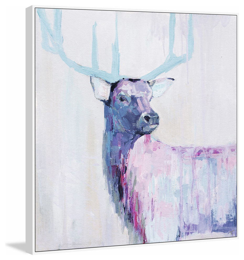 "Le Cerf" Floater Framed Painting Print on Canvas, 12"x12"