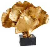Cyan Gilded Bloom Sculpture 10430, Gold