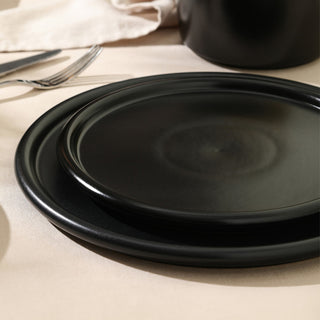 Stone Lain Eden Stoneware Dinner Plate Set of 4, Black
