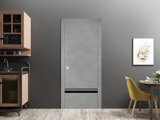 Slab Barn Door Panel 32 x 96 | Planum 0012 Concrete with  | Sturdy Finished