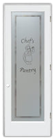 Pantry Door - Happy Chef - Primed - 28" x 84" - Knob on Left - Pull Open