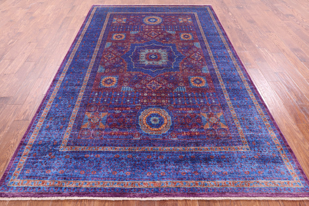Mamluk Geometric Hand-Knotted Wool Rug 6' 6" X 10' 1" - Q12236