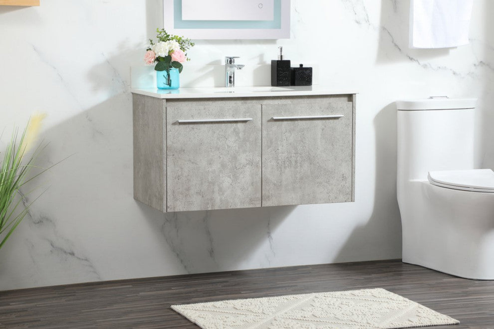 Elegant Decor Penn Bathroom Vanity Concrete Grey
