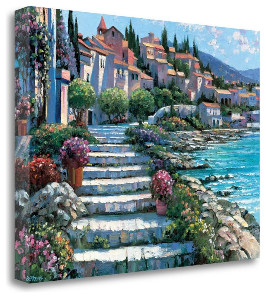 "Steps Of St. Tropez" By Howard Behrens, Giclee Print on Gallery Wrap Canvas