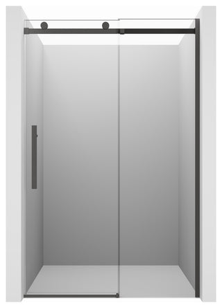 48-in x 76-in Frameless Sliding Shower Door,Matte Black