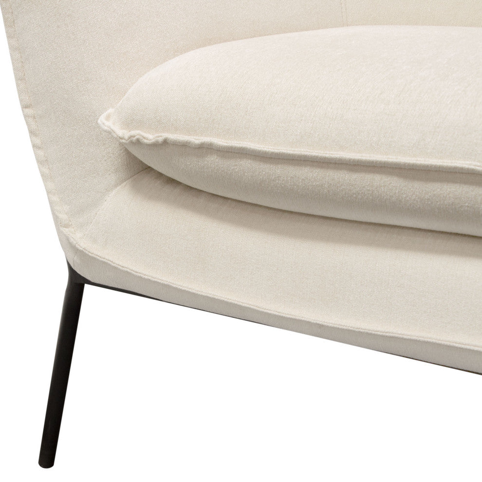 Status Accent Chair in Cream Fabric with Black Powder Coated Metal Leg