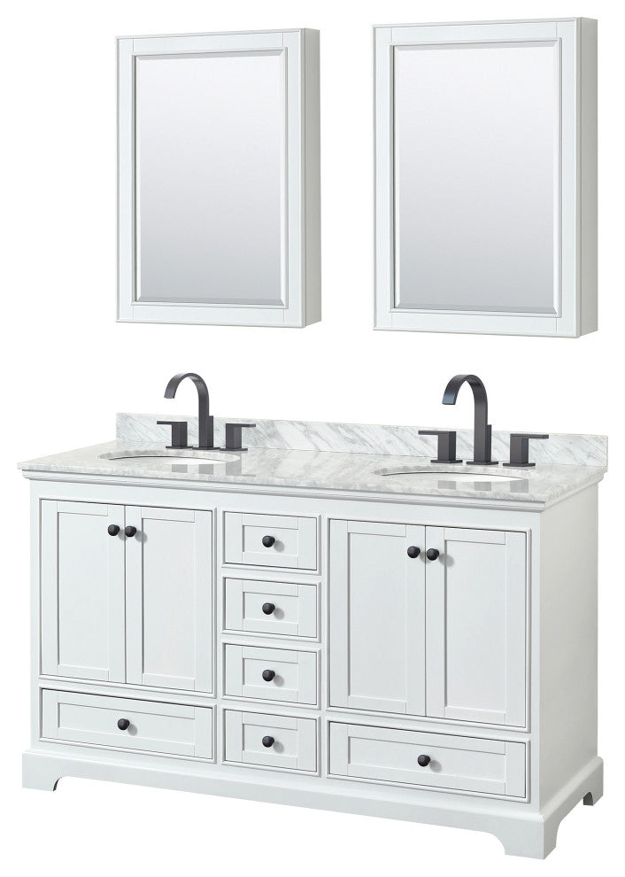 Wyndham Collection WCS202060DCMUNOMED Deborah 60" - Dark Espresso / White