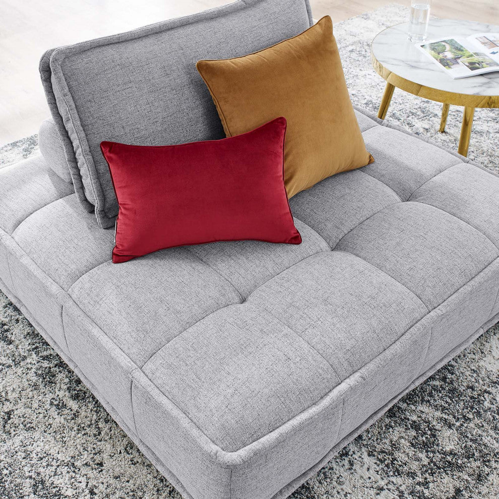 Tufted Accent Chair, Fabric, Gray, Modern, Living Lounge Hotel Hospitality