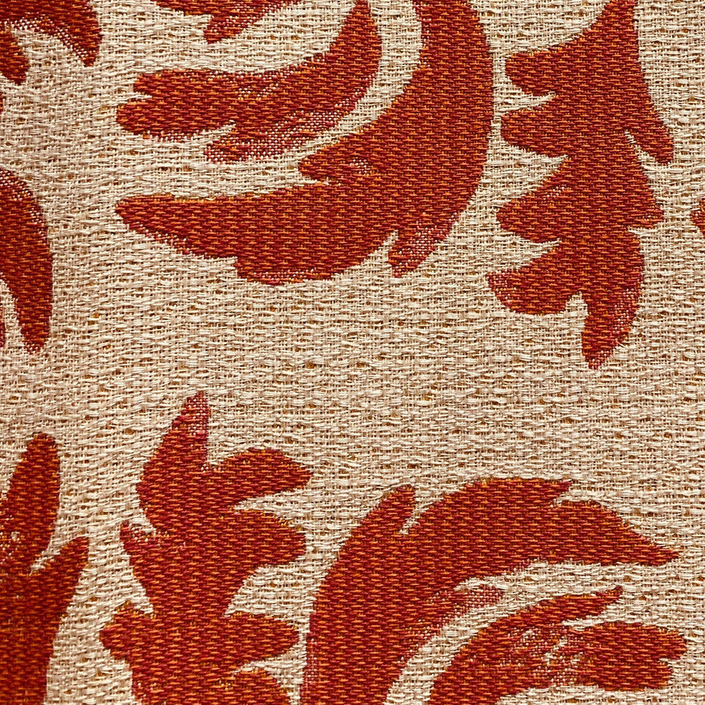 Plutus Claret Leaflet Orange Paisley Luxury Outdoor/Indoor Throw Pillow, 12"x20"