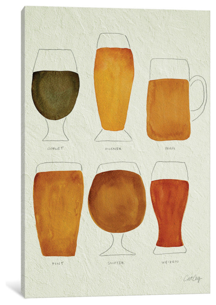 "Beer" Print by Cat Coquillette, 26"x18"x1.5"