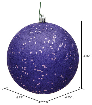 Vickerman 4.75" Purple Sequin Ball Ornament, 4 per Bag