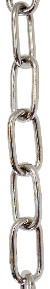 RCH Hardware Brass Standard Link Chandelier Chain, 3', Polished Nickel, W40