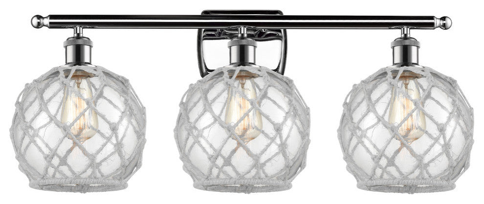 Innovations Farmhouse Rope 3-Light Bath Vanity Polished Chrome