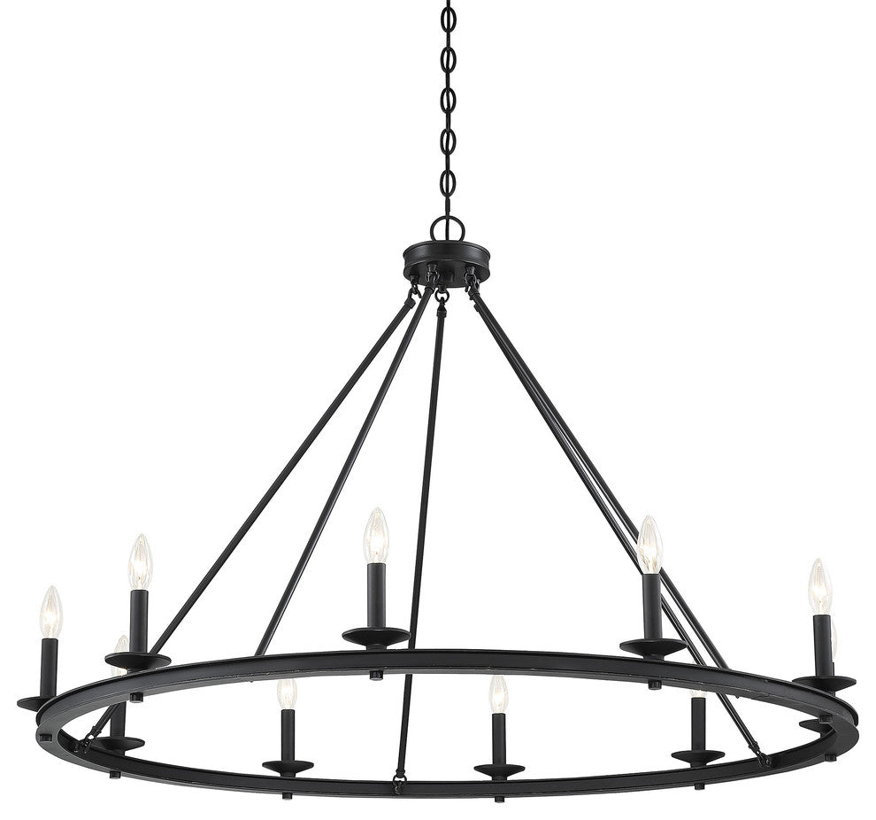10-Light Chandelier, Matte Black