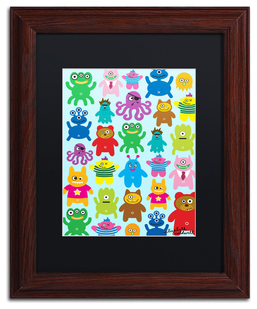 Elizabeth Caldwell 'Monsters and Aliens' Art, Wood Frame, Black Mat, 11x14