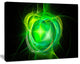 Green Fractal Explosion Supernova, Oversized Abstract Canvas Art Print, 60x40