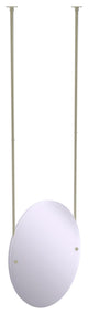 Frameless Oval Ceiling Hung Mirror with Beveled Edge, Polished Nickel