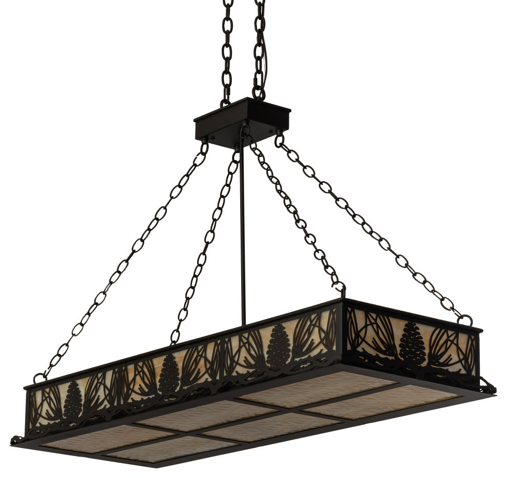 48" Long Mountain Pine Oblong Inverted Pendant