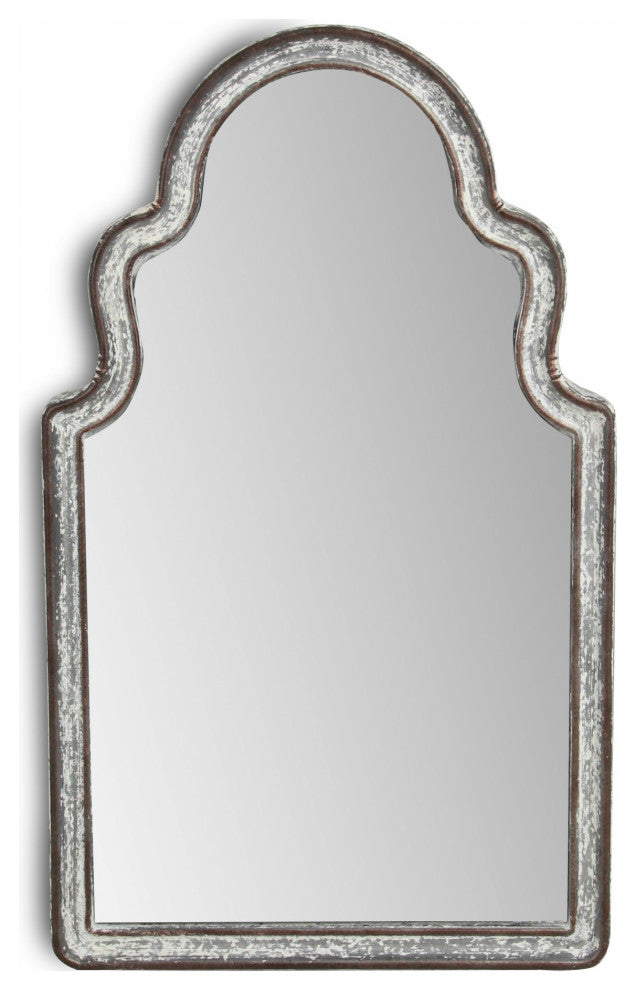 Vintage Curved Gray Wall Mirror