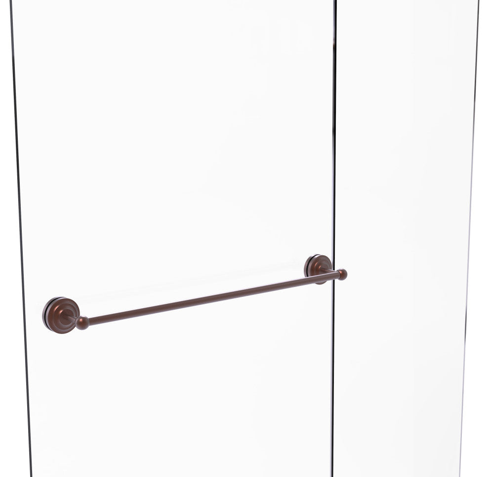 Que New 30" Shower Door Towel Bar, Antique Copper