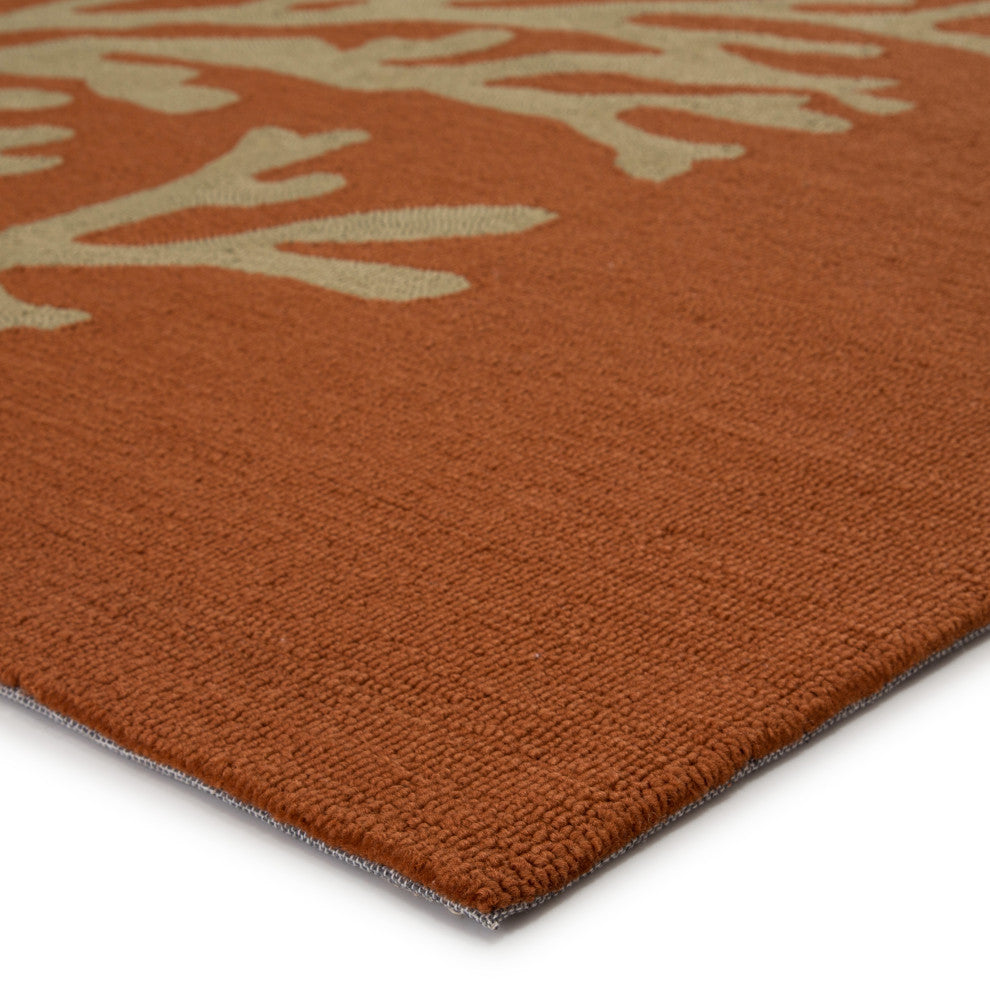 Jaipur Living Bough Out Indoor/Outdoor Floral Orange/Taupe Area Rug, 2'x3'