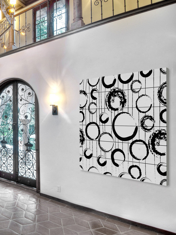 "Circle Variations" Painting Print on White Wood