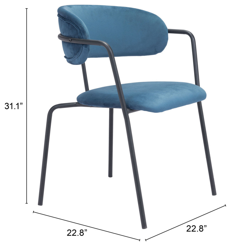 Emrys Dining Chair (Set of 2) Blue & Black