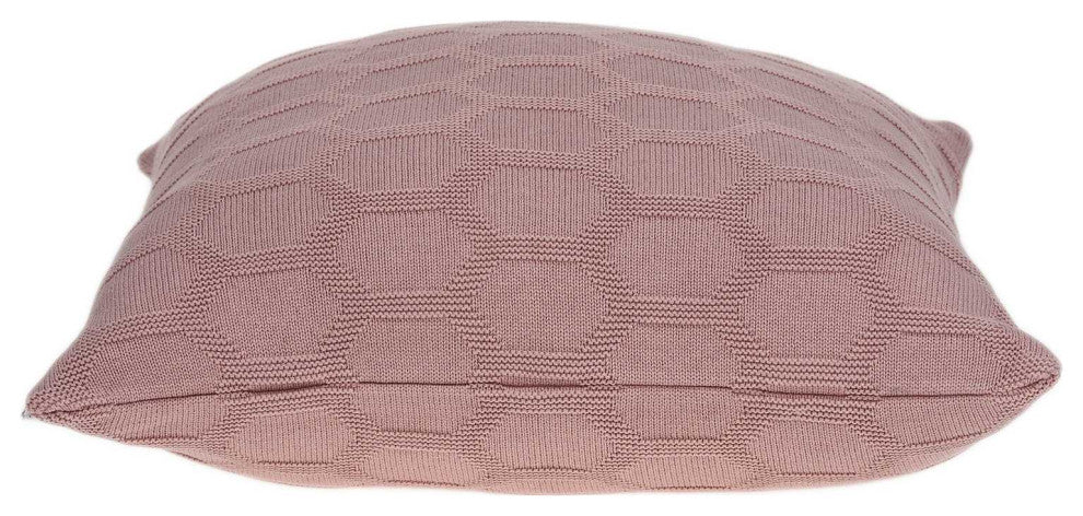 HomeRoots 20" x 0.5" x 20" Transitional Pink Cotton Pillow Cover