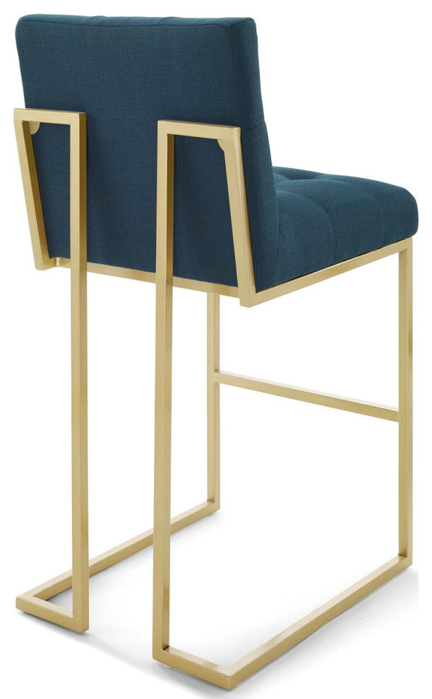 Privy Gold Stainless Steel Performance Velvet Bar Stool Set of 2 - Gold Azure