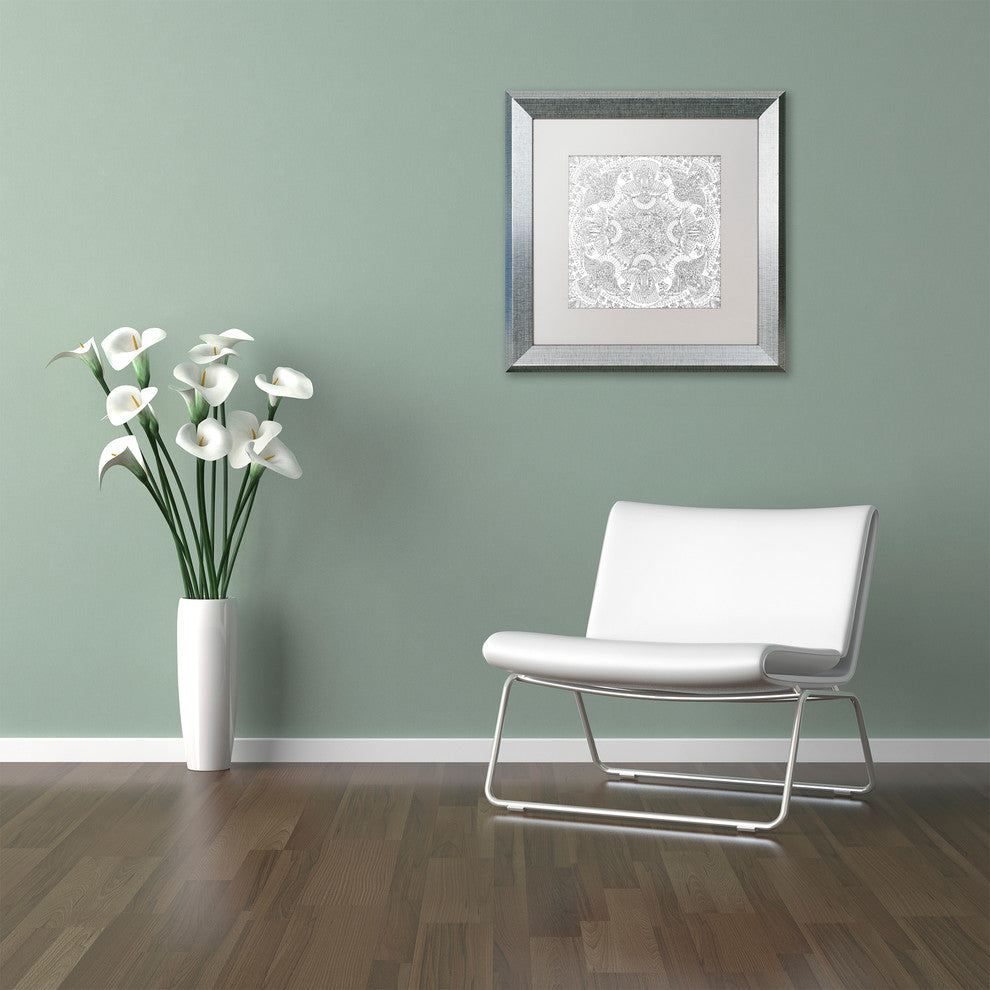 Hello Angel ''Christmas Angels'' Art, Silver Frame, White Mat, 11x11