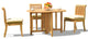 4-Piece Outdoor Teak Set, 48" Butterfly Table, 3 Giva Chairs, Sunbrella Cushion