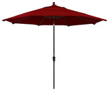 11' Bronze Auto-Tilt Crank Aluminum Umbrella, Pacifica, Red