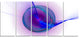 Abstract Blue Fractal Design, Abstract Canvas Art Print, 60"x28", 5 Panels