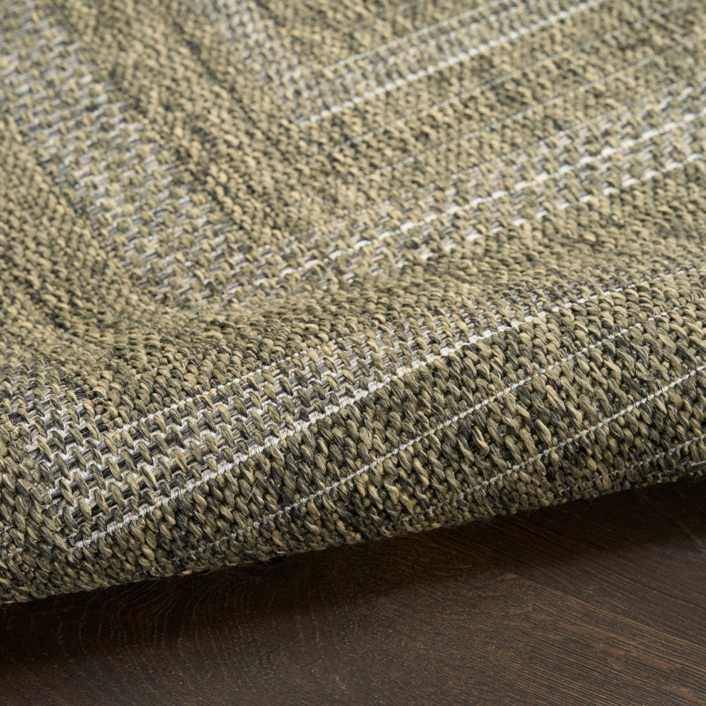 Nourison Tulum 4' x 6' Olive Outdoor Rug