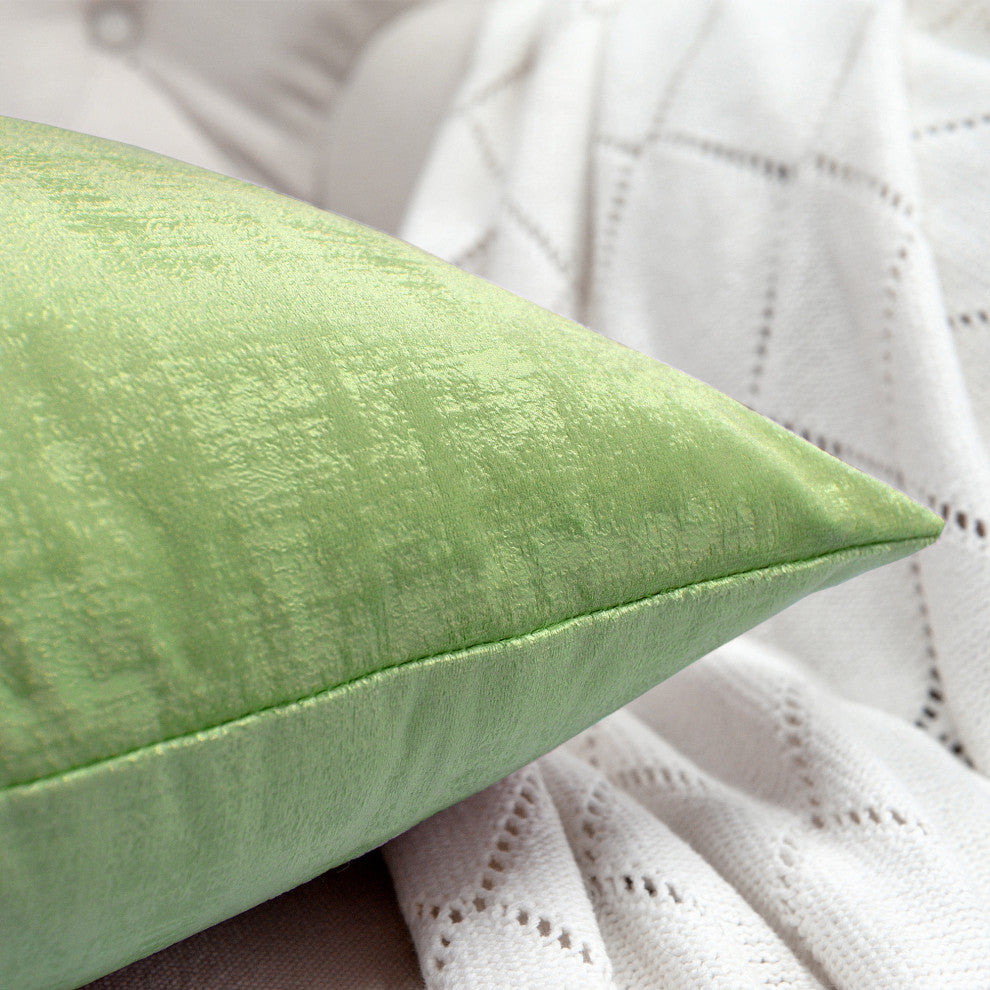 Serenta Textured Velvet Pillow Shell, Set of 4, Calla Green