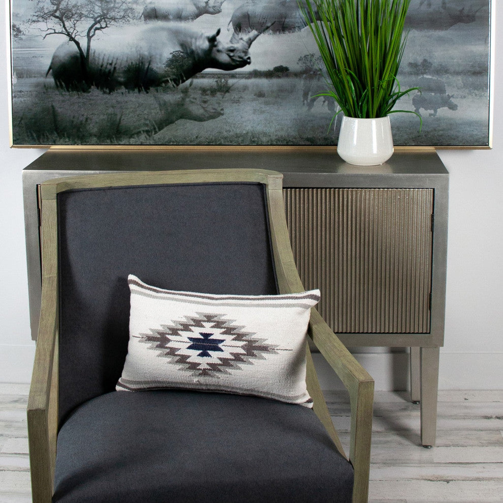 Southwest Gray and Brown Lumbar Throw Pillow