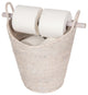 La Jolla Rattan Free Standing Toilet Roll Holder, Dipsenser, White-Wash