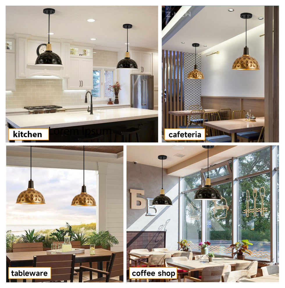 Single Dome Pendent Light, Black
