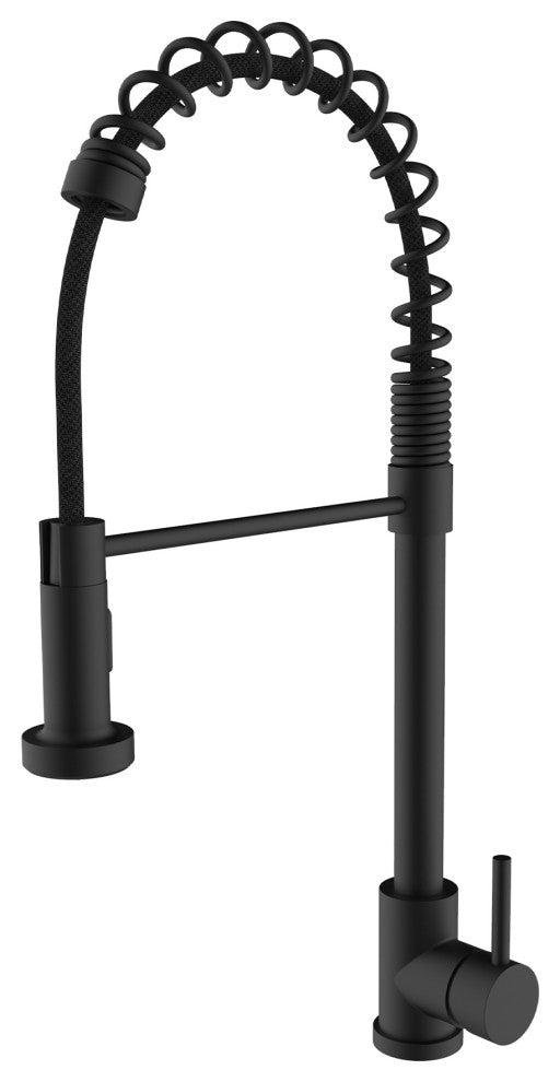 Single Handle High Arc Pull Out Kitchen Faucet in Black Finish