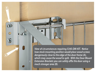 Door Mount Extender brackets for Rev-A-Shelf 5349 Series Trash/Waste Containers