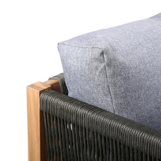Sienna Outdoor Eucalyptus Sofa, Teak Finish With Gray Cushions