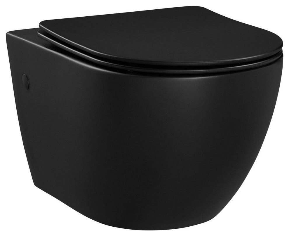 St. Tropez Wall-Hung Toilet Bowl Only, Matte Black