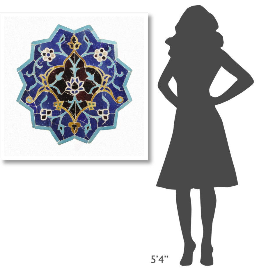 "Mosaic Tile" Paper Print 15th Century Persian Artisan, 38"x38"
