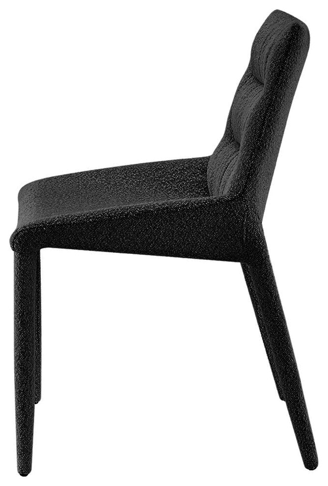 Kelsey Fabric Dining Side Chair, Boucle Black, Set of 2