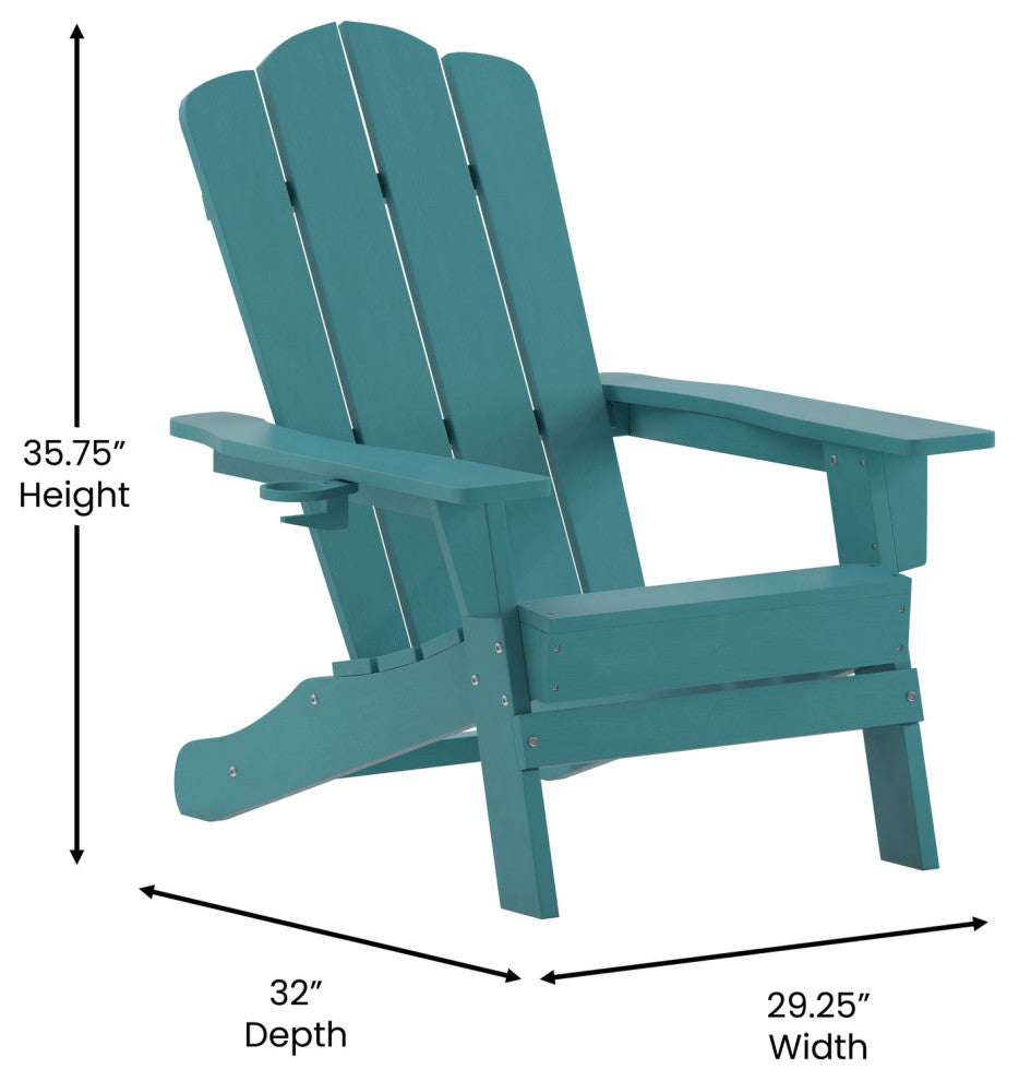 Newport Adirondack Chair with Cup Holder, Blue