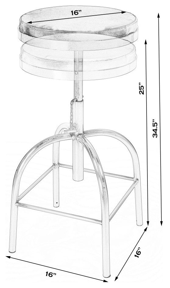 Clyde Leather Adjustable Bar Stool