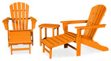 Polywood Palm Coast Ultimate Adirondack 3-Piece Set, Tangerine